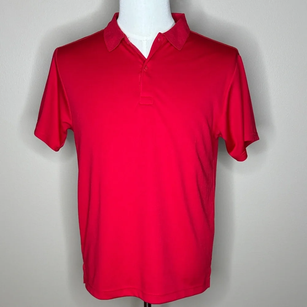 Nautica mens red collared polo t-shirt size L.